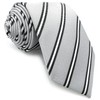 S&W SHLAX&WING Striped Men's Ties Grey with Silver Black Stripes