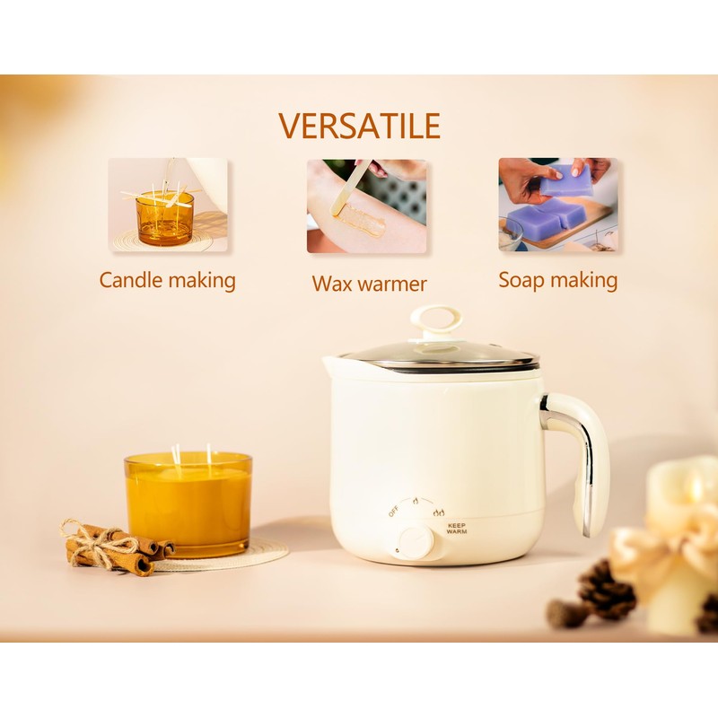 Aroparc Electric Wax Melting Pot, 60oz/1.8L Wax Melter for Candle