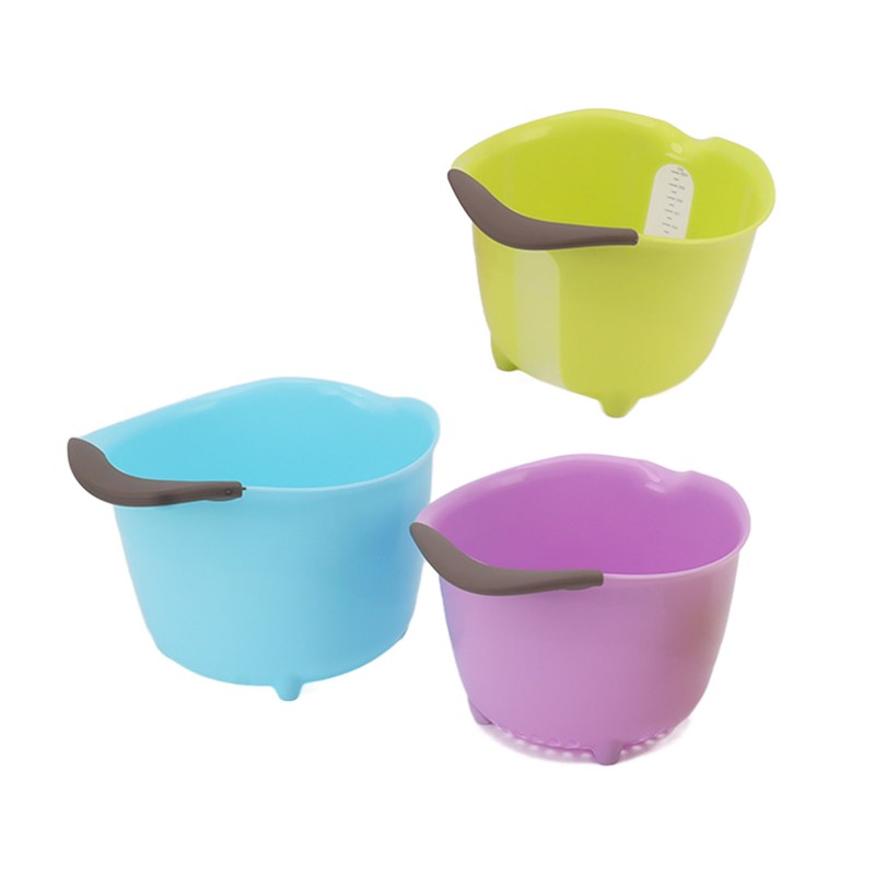 3pcs Drain Colander Set Food Grade PP Stackable Fruit Vegetable