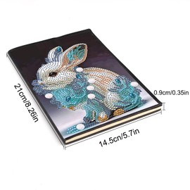 DCIDBEI Diamond Painting Notebook Rabbit A5 Blank Diamond Painting Notebook Diamond Painting Notebook Diamond Painting Notebook Sketchbook Diary for Student Office School Supplies (50 Sheets)