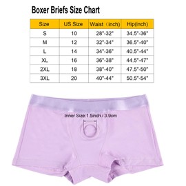 Strap On Harness Underpants for Women Couples Strap On Boxer Briefs Strapless Strap On Underwear Gifts for Friends Lovers (US, Alpha, Large, Regular, Regular, Purple)