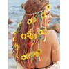 Evivin Sunflower Headband Yellow Boho Rave Rainbow Flower Headbands Floral
