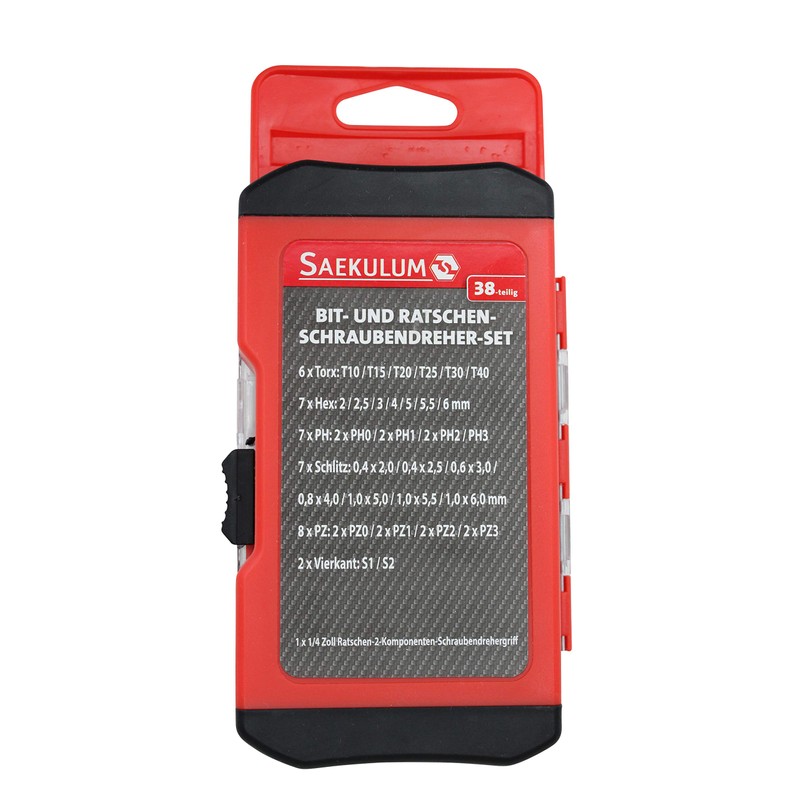 Ratchet Screwdriver Bit Set 38-Piece Torx Hex PH Slotted PZ