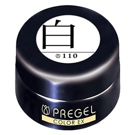 Pregel Gel Nail Color EX White 110, Color Gel, UV/LED Compatible