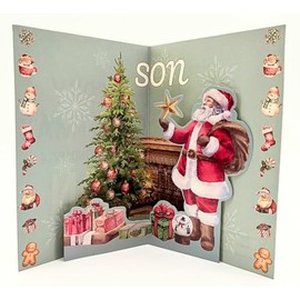 Second Ave Son 3D Pop Up Christmas Card Santa Christmas Tree Love Xmas Holiday Festive Greetings Pop-Up Card