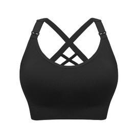 HBselect Women's Sports Nursing Bras Maternity Bras Plus Size Breastfeeding Sleep Sports Bra Black