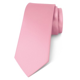 Lollanda Men Ties Pink Wedding Ties Solid Color Ties Formal Business Neck Ties for Men (Pink)