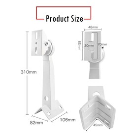 CTXSumTec Corner Pole Mounting Bracket for Security Camera, Universal Wall Corner Mounting Bracket Holder Stand for Surveillance Camera Dahua Bullet and PTZ Cameras (Pole Mount with 2 Loops)