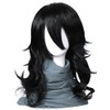 ColorGround Medium Long Wavy Anime Cosplay Wig for Men (Black