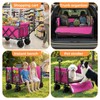 Portable Collapsible Wagon, Foldable Cart with Removable Side