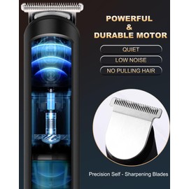 PRITECH PRITECH Manscape Trimmer for Men, Beard Trimmer for Men, Rechargeable Shavers for Men, Electric Razor for Men, Cordless Hair Clippers, Waterproof Body Trimmer with Standing Recharge Dock(Black)