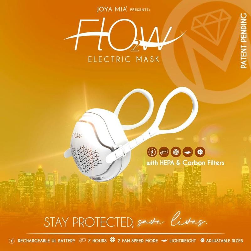 o2 Flow Electrical Air Purifier Mask with HEPA and Carbon