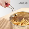 Stainless Steel Colander, Micro-Perforated Metal Pasta Strainer with Hook &