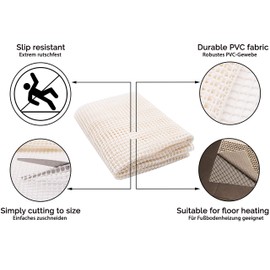 ZOLLNER Non-Slip Mat for Carpets, Carpet Underlay, Approx. 60 x 120 cm, Raw White