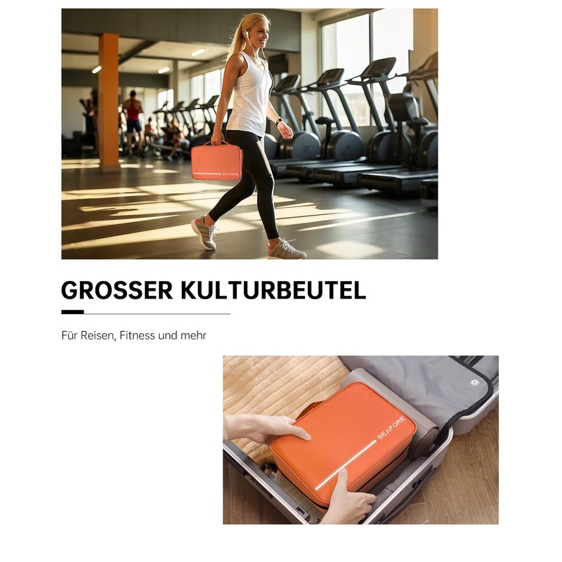 Seaforie Toiletry Bag, orange, Modern