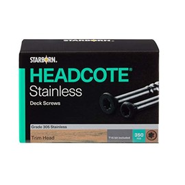 Headcote 8 x 2-1/2" - 31 Tan Gray - Stainless Steel Trim Head Deck Screws - 350 pc. Deck Pack for 100 Sq. Ft. of Decking - STX31T08250