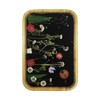 Serving Platters Rectangular - Resin and Natural Bamboo Flower Tray