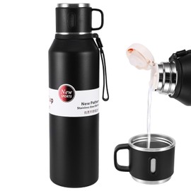 Vacuum Insulated Bottle - 1.5L Large Flask for Hot and Cold Drinks Insulated Stainless Steel Water Bottle, Thermal Flask with BPA Free Cup, Portable Travel Water Bottles with Filter Design