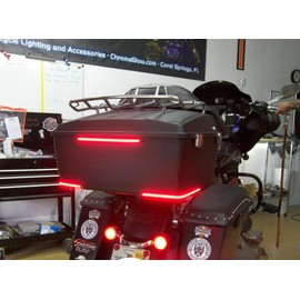 Chrome Glow 4200-75RR LED Flexible Array Motorcycle Auxiliary Running and Brake Light Bar with Red Lens 9.8 Inches