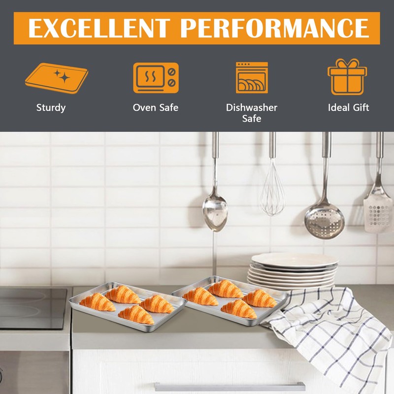 9 Inch Baking Sheet Pan Set (2Pcs), Joyfair Stainless Steel