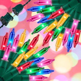 JUSTPRO 100LIGHTS Multi Extra-Bright with End Connectors Christmas Decorative Lights 5.98m UL Certified Mini String Light Set Waterproof for Home Garden Holiday Christmas Tree Party Patio Wedding