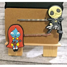 Jack Skellington & Sally Nightmare Before Christmas Decorative Bobbie Hair Pin