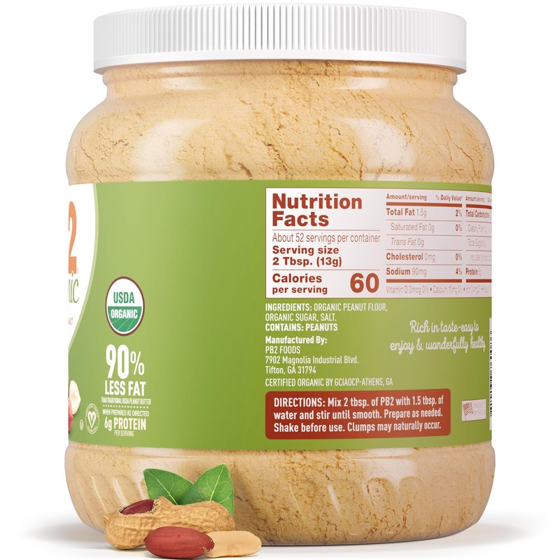 PB2 24oz Organic Powdered Peanut Butter - USDA Organic Certified,