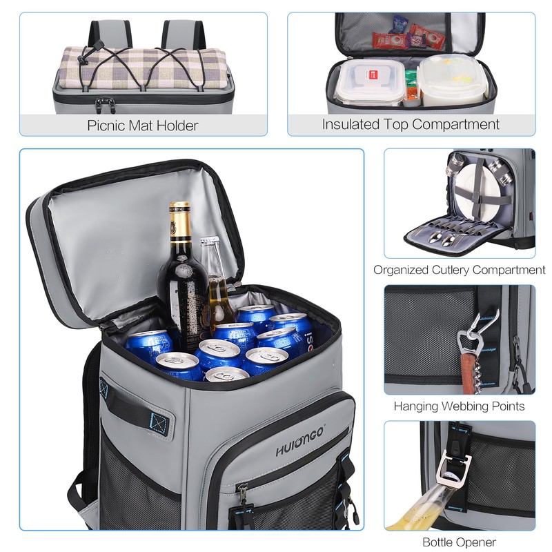 Hulongo Large Waterproof Insulated Cooler Backpack for Men & Women,