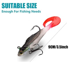 Fishing Lures Set, 3D Eyes Soft Fishing Lure Artificial Bait Fishing Accessories for Sea Bass Pike Trout Perch