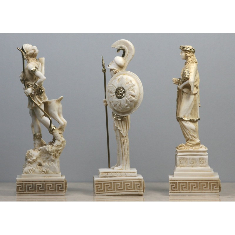 greekartshop Set of 3 Greco-Roman Goddess Artemis Demeter Statue Sculpture