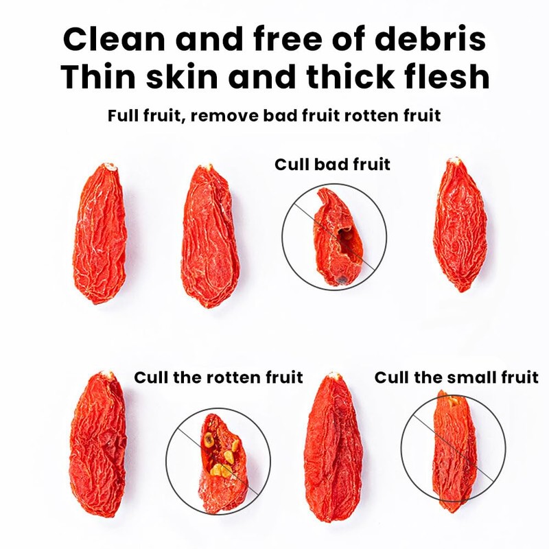 Dried Goji Berries Whole Fruit 17.63oz/500g Raw Sun-Dried Red Goji