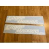 Eager Beaver Trailers Replacement Stickers 36”(Set Of 2) White Decals