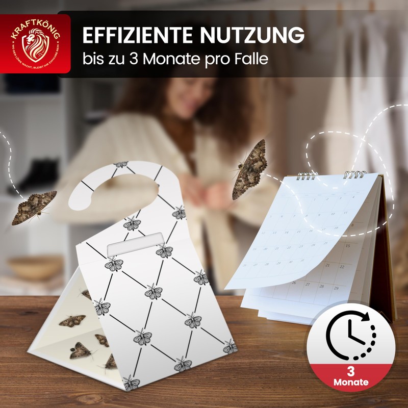 KRAFTKÖNIG Clothes Moth Trap White – 8 x Moth Traps