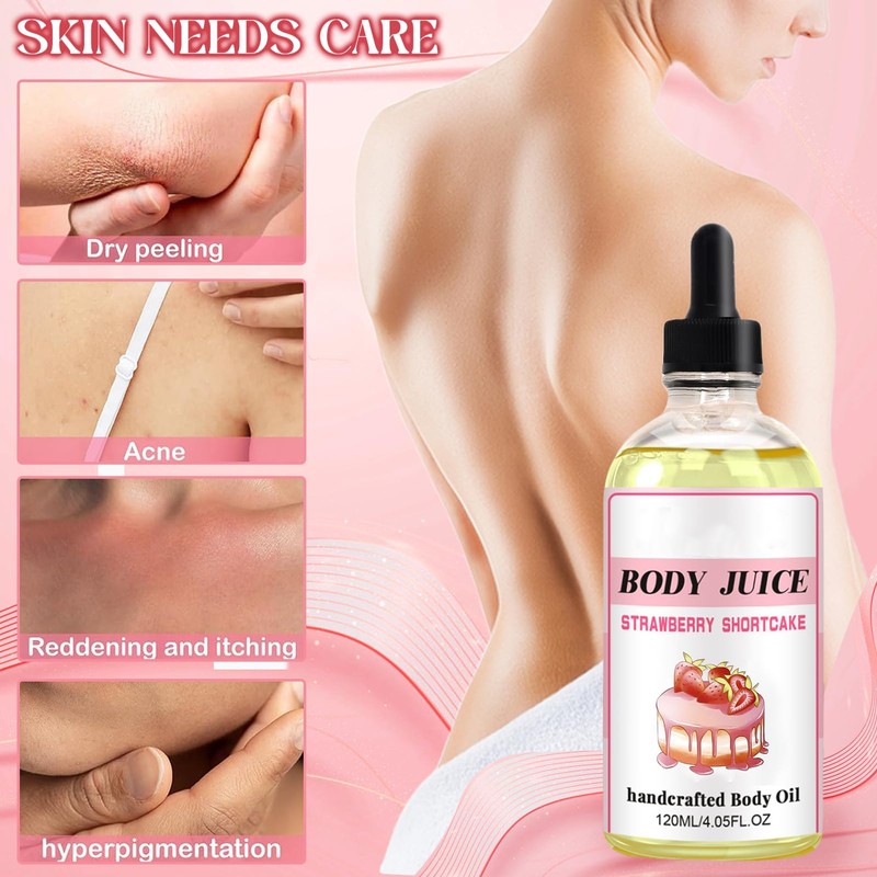 Body Juice Oil,Body Juice Oil Strawberry,Strawberry Shortcake Body Oil,Body Juice
