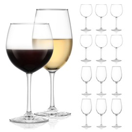 Libbey Vineyard Reserve Wine Glass Set of 12, Red and White Clear Wine Glasses, Merlot, Bordeaux, Chardonnay Gifts, Lead-Free Stemware Glasses