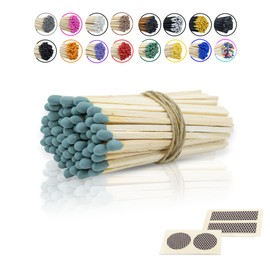 4" Inch Long Wooden Refill Matchsticks with Strike Stickers - Safety Matches Wholesale Bulk Loose by Chandler Studio (100 Pieces, Dark Green)