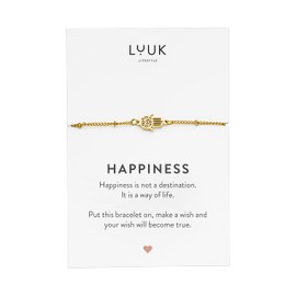 LUUK LIFESTYLE Bracelet with pendant Hand of Fatma, stainless steel, gift for women, friendship symbol, 8”, lucky charm, southern culture, simple and elegant, Christmas, party, birthday, gold