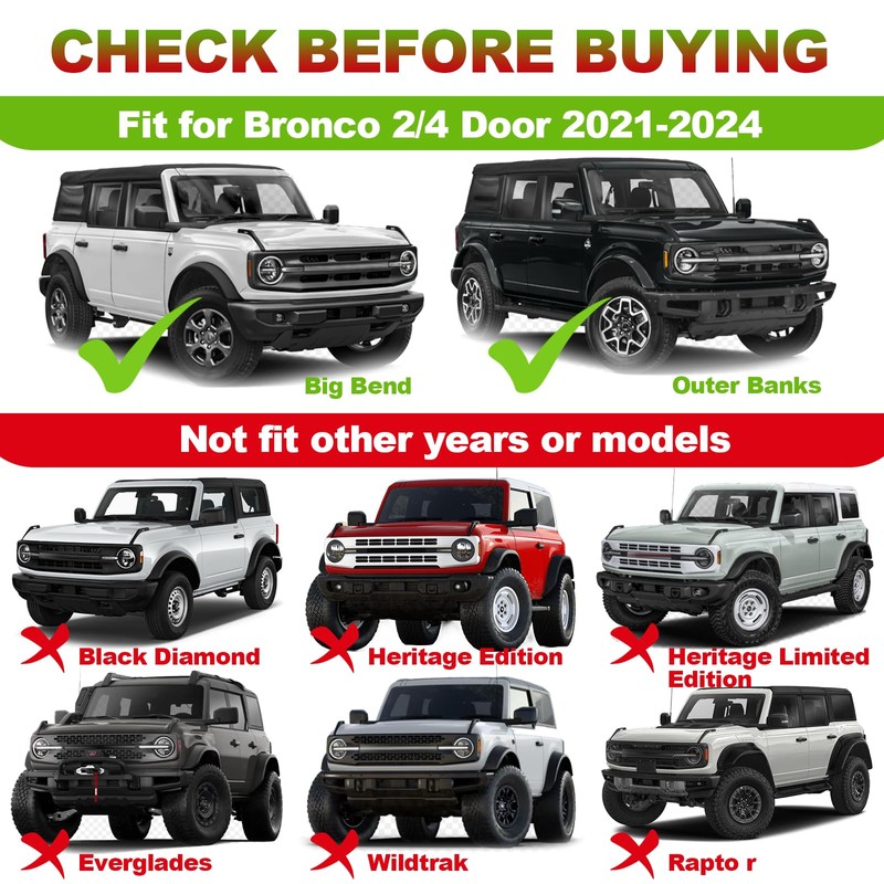 Grille Lights for Ford Bronco 2021-2025 2/4 Door Front Grill