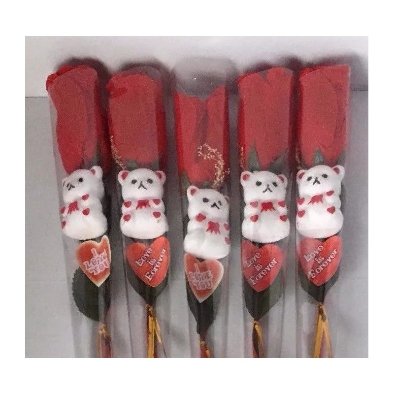 Melody Rose 12 pc Red Rose Flower&B.Bear Valentine's Day/Wedding/Ch