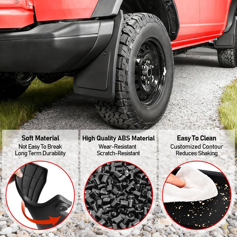 XWQZ Mud Flaps Fits Ford Bronco Accessories 2021 2022 2023