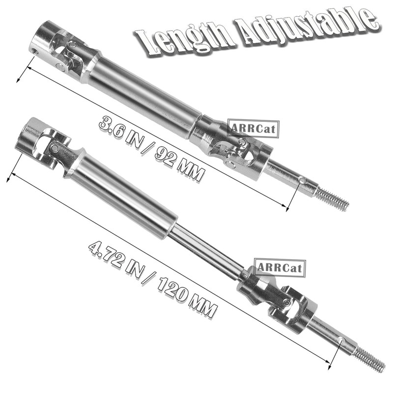 4PCS Stainless Steel Drive Shaft CVD Upgrades Part for 1/10