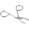 Silver Stainless Steel Eyebrow Scissors Tweezers,Elbow Pliers Clip Scissors,Flat Tip