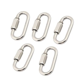 Yasorn Karabiner M6/0.24" D Form Schraubverschluss Edelstahl mit Verschraubung Verschluss Schneller Quick Link Schlüsselanhänger 5 Stück