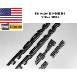 Toyota Fit for 2024-2025 Tacoma SR5 4x4 Matte Black Overlay Emblem Letters Badge 5pcs