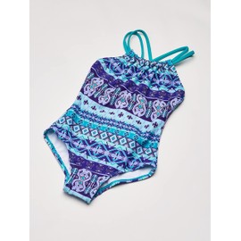 Kanu Surf Jasmine Beach Sport Halter Traje de baño de una Pieza para niña, Mahina Púrpura, 6