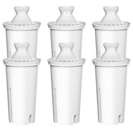 6 Pack Water Filter Replacement for Brita Filters, Pitchers and Dispensers, Classic 35557, OB03, Mavea 107007, Grand, Lake, Capri, and More, NSF Certified, BPA-Free