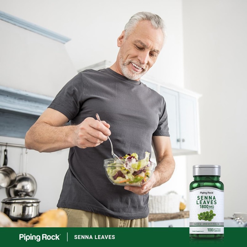 Piping Rock Senna Leaves Capsules 1800 mg | 100 Count