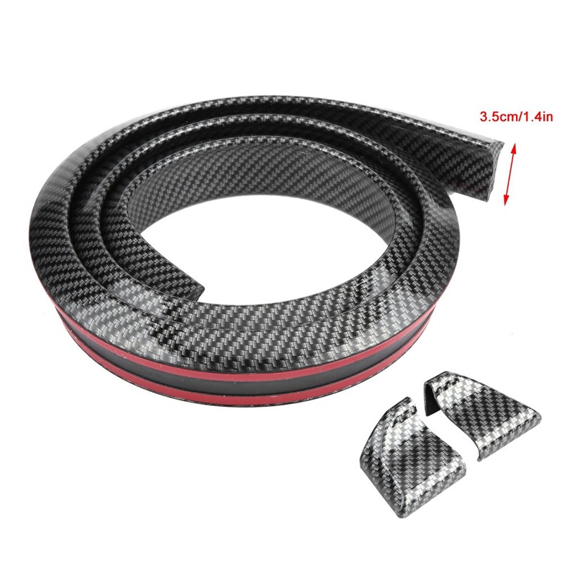 1.5m/4.9ft Carbon Fiber Soft Rubber Car Rear Roof Trunk Spoiler