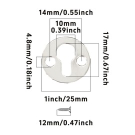 bociloy 50Pcs Round 1 Inch Mortise Type Metal Keyhole Hangers, Silver Shelf Brackets for Photo Picture Frame Hanging with Screws