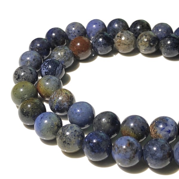 ABCGEMS African Denim Sunset Dumortiertie Beads (Exquisite Matrix) Healing Energy Crystal Stone Ideal for Bracelet Necklace Ring DIY Jewelry Making Craft Men Women Smooth Round Tiny 6mm